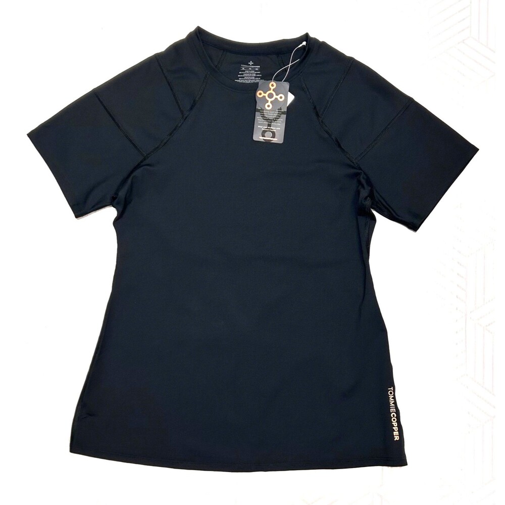 NWT TOMMIE COPPER Shirt Women size XL Shoulder Support Compression Top Black j